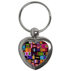 Abstract A Colorful Modern Illustration--- Key Chain (heart) by Bedest