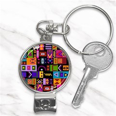 Abstract A Colorful Modern Illustration--- Nail Clippers Key Chain by Bedest