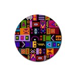 Abstract A Colorful Modern Illustration--- Rubber Round Coaster (4 pack) Front