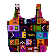 Abstract A Colorful Modern Illustration--- Full Print Recycle Bag (l) by Bedest