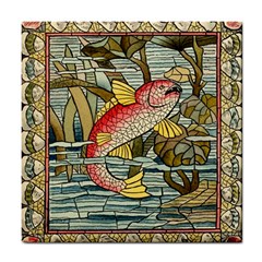 Fish Underwater Cubism Mosaic Tile Coaster by Bedest