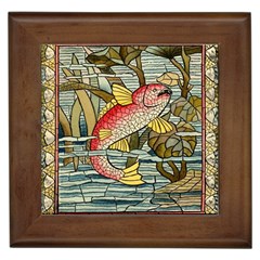 Fish Underwater Cubism Mosaic Framed Tile by Bedest