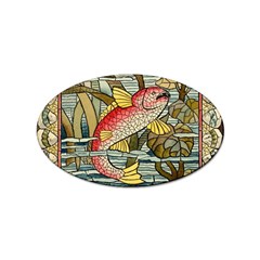 Fish Underwater Cubism Mosaic Sticker Oval (10 Pack) by Bedest