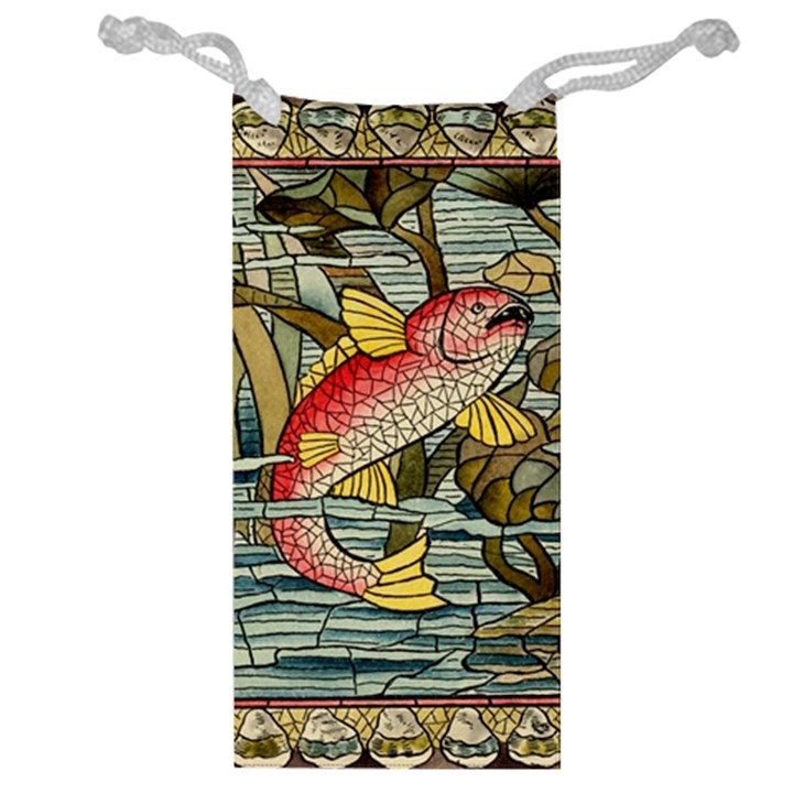 Fish underwater cubism mosaic Jewelry Bag