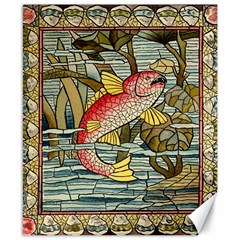 Fish Underwater Cubism Mosaic Canvas 8  X 10  by Bedest