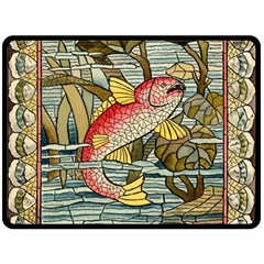 Fish Underwater Cubism Mosaic Fleece Blanket (large) by Bedest