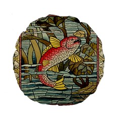 Fish Underwater Cubism Mosaic Standard 15  Premium Round Cushions by Bedest