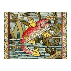 Fish Underwater Cubism Mosaic Two Sides Premium Plush Fleece Blanket (mini) by Bedest