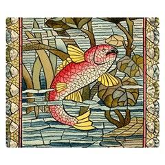 Fish Underwater Cubism Mosaic Two Sides Premium Plush Fleece Blanket (small) by Bedest