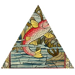 Fish Underwater Cubism Mosaic Wooden Puzzle Triangle by Bedest