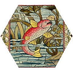 Fish Underwater Cubism Mosaic Wooden Puzzle Hexagon by Bedest