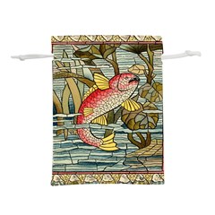 Fish Underwater Cubism Mosaic Lightweight Drawstring Pouch (l) by Bedest