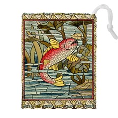 Fish Underwater Cubism Mosaic Drawstring Pouch (4xl) by Bedest