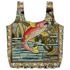 Fish Underwater Cubism Mosaic Full Print Recycle Bag (xxl) by Bedest