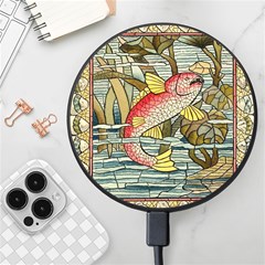 Fish Underwater Cubism Mosaic Wireless Fast Charger(black) by Bedest