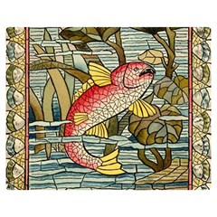 Fish Underwater Cubism Mosaic Premium Plush Fleece Blanket (medium) by Bedest