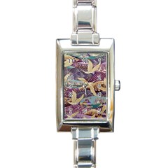 Textile-fabric-cloth-pattern Rectangle Italian Charm Watch by Bedest