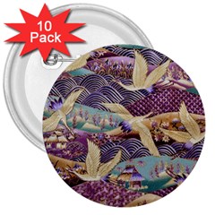 Textile-fabric-cloth-pattern 3  Buttons (10 Pack)  by Bedest