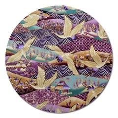 Textile-fabric-cloth-pattern Magnet 5  (round) by Bedest