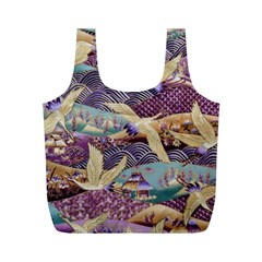 Textile-fabric-cloth-pattern Full Print Recycle Bag (m) by Bedest