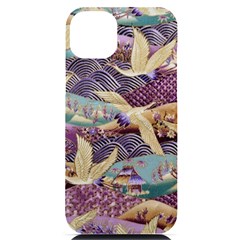 Textile-fabric-cloth-pattern Iphone 14 Plus Black Uv Print Case by Bedest