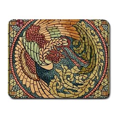 Wings-feathers-cubism-mosaic Small Mousepad by Bedest