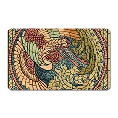 Wings-feathers-cubism-mosaic Magnet (rectangular) by Bedest