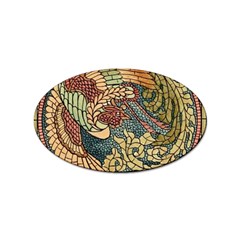 Wings-feathers-cubism-mosaic Sticker Oval (10 Pack) by Bedest