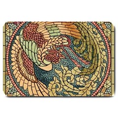 Wings-feathers-cubism-mosaic Large Doormat by Bedest