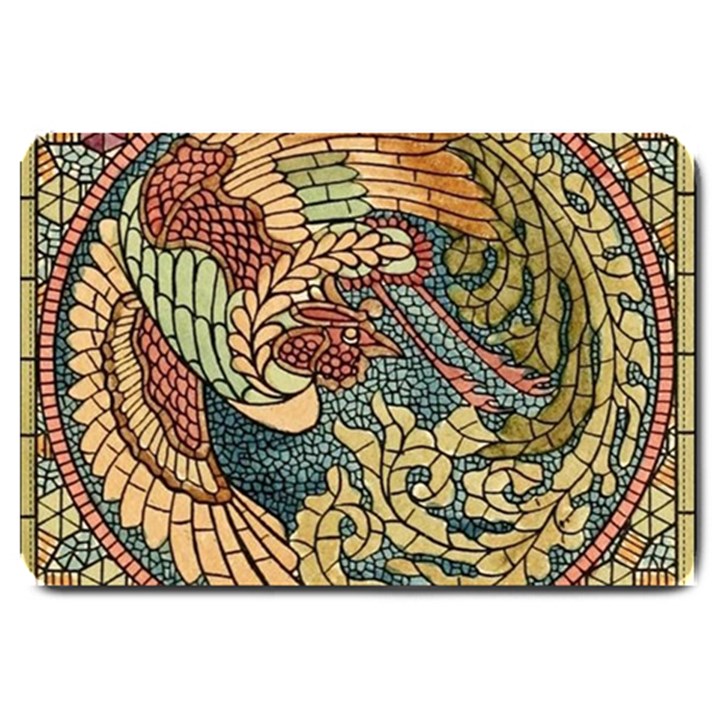 Wings-feathers-cubism-mosaic Large Doormat