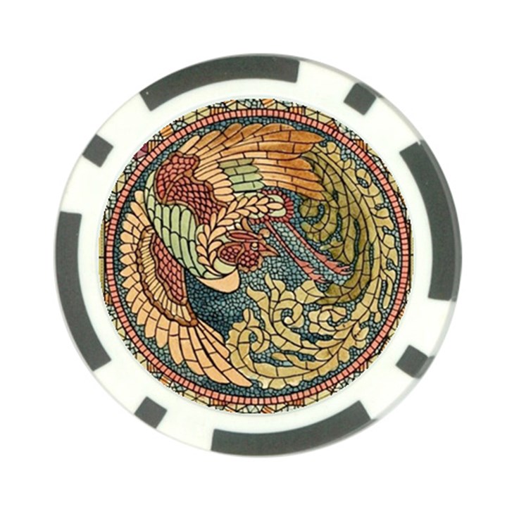 Wings-feathers-cubism-mosaic Poker Chip Card Guard