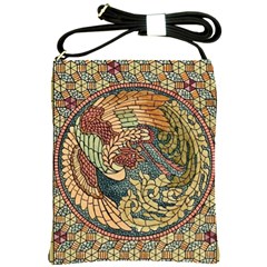 Wings-feathers-cubism-mosaic Shoulder Sling Bag by Bedest