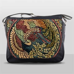 Wings-feathers-cubism-mosaic Messenger Bag by Bedest