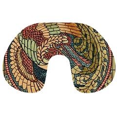 Wings-feathers-cubism-mosaic Travel Neck Pillow by Bedest