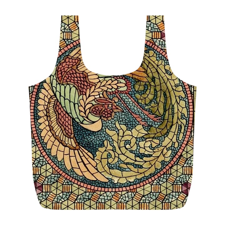 Wings-feathers-cubism-mosaic Full Print Recycle Bag (L)