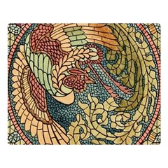 Wings-feathers-cubism-mosaic Two Sides Premium Plush Fleece Blanket (large) by Bedest