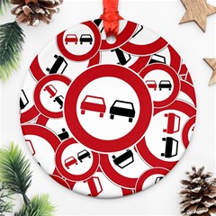 Overtaking-traffic-sign Ornament (round) by Bedest