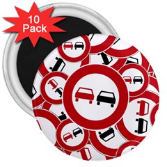 Overtaking-traffic-sign 3  Magnets (10 Pack)  by Bedest