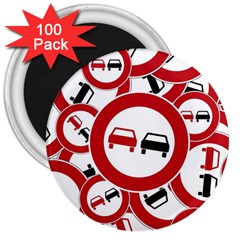 Overtaking-traffic-sign 3  Magnets (100 Pack) by Bedest