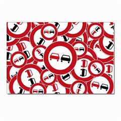 Overtaking-traffic-sign Postcard 4 x 6  (pkg Of 10)