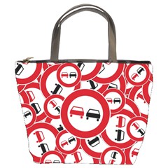 Overtaking-traffic-sign Bucket Bag