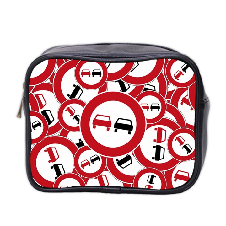 Overtaking-traffic-sign Mini Toiletries Bag (Two Sides)