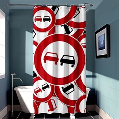 Overtaking-traffic-sign Shower Curtain 36  X 72  (stall)  by Bedest