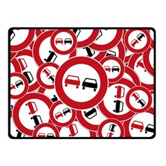 Overtaking-traffic-sign Two Sides Fleece Blanket (small) by Bedest