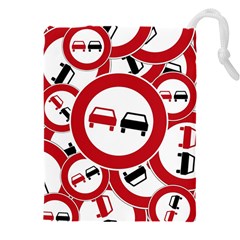 Overtaking-traffic-sign Drawstring Pouch (5xl) by Bedest