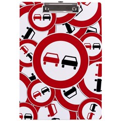 Overtaking-traffic-sign A4 Acrylic Clipboard by Bedest