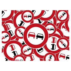 Overtaking-traffic-sign Two Sides Premium Plush Fleece Blanket (extra Small) by Bedest