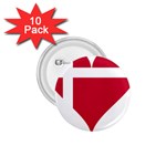 Heart-love-flag-denmark-red-cross 1.75  Buttons (10 pack) Front