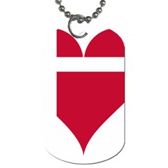 Heart-love-flag-denmark-red-cross Dog Tag (one Side) by Bedest