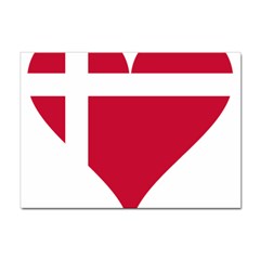 Heart-love-flag-denmark-red-cross Sticker A4 (10 Pack) by Bedest